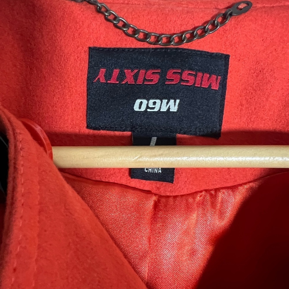 Miss Sixty Vibrant Orange Trench Coat - Vintage Y2K - Size M - Picture 4 of 6